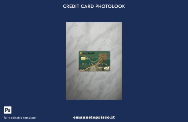 modello frontale photolook con carta visto bancario China Everbright in stile ve